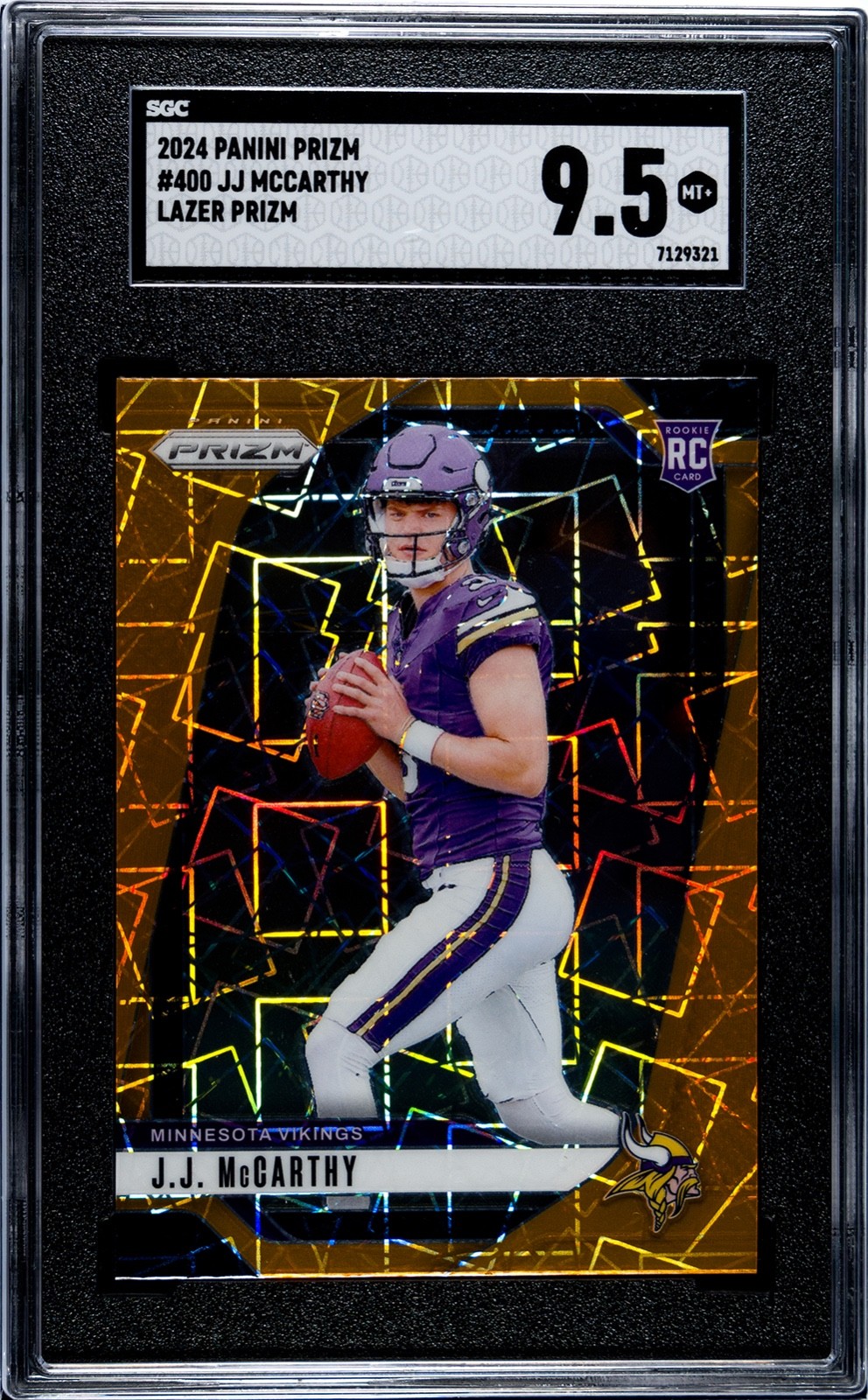 2024 Prizm JJ McCarthy Lazer Prizm RC #400 SGC 9.5 Rookie Vikings