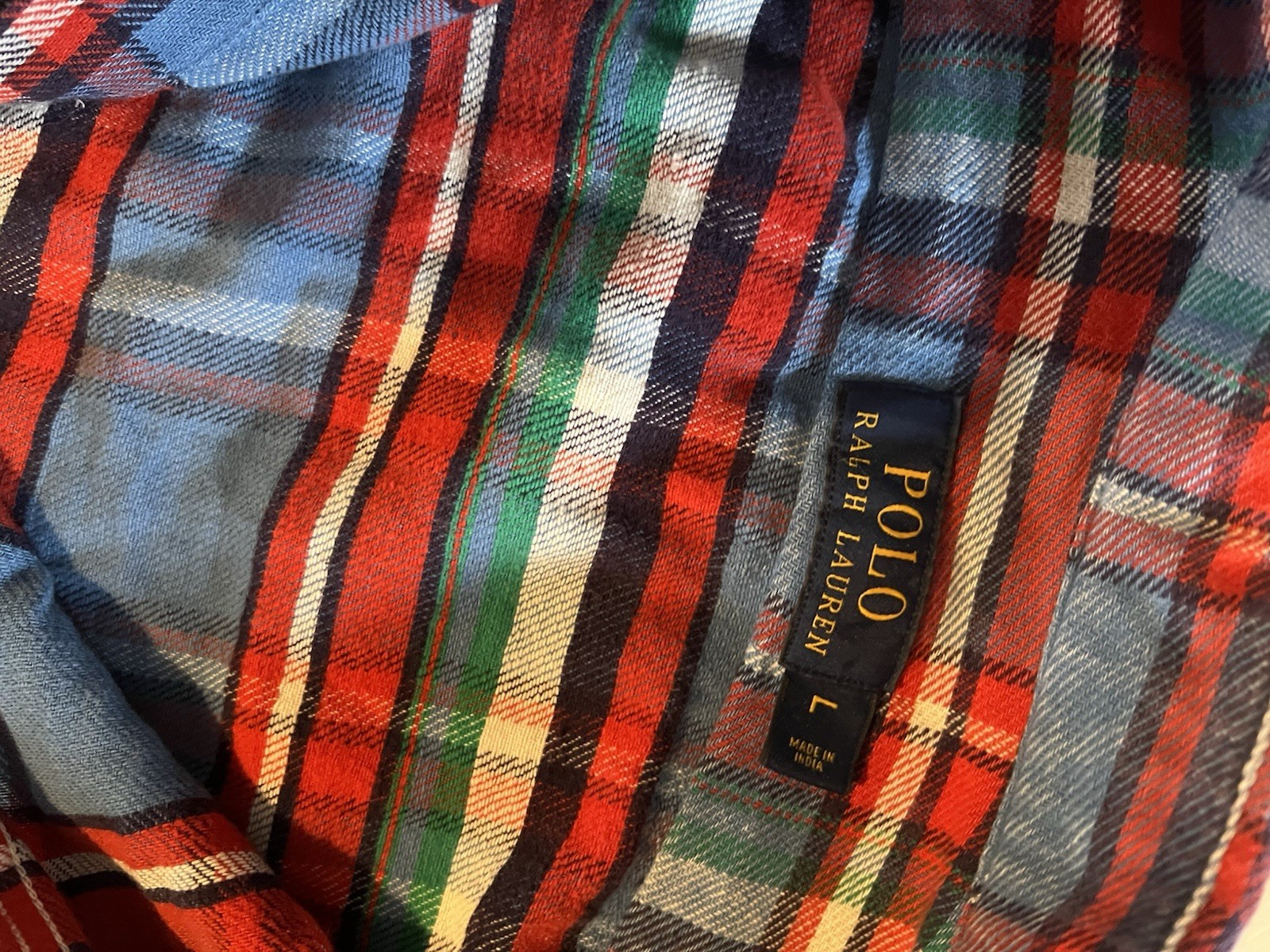 Polo Ralph Lauren Men L Classic Fit Plaid Brushed Flannel Oxford Shirt Nwt thumbnail 2