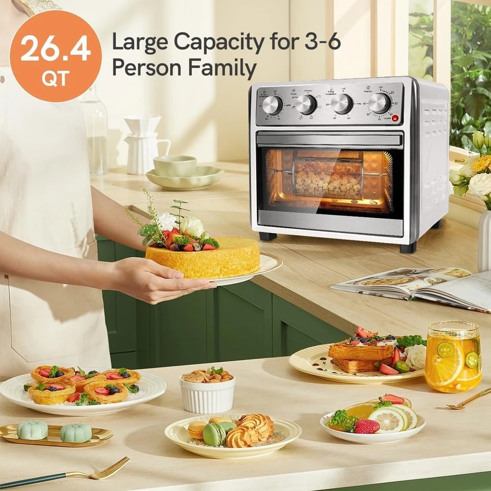 Stainless Steel 26.4QT Multifunction Air Fryer Oven 25L Toaster Oven Rotisserie - Image 4 of 4
