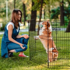 Dog Playpen 30"H, 8 Panel Metal Exercise Pen with Waterproof Bottom Pad