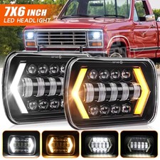 PAIR For Ford F650 F750 F-250 L9000 5x7" 7x6" LED Headlight Hi-Lo Sealed Beam H4
