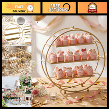 22" Gold Metal 3-Tier Cupcake Stand - Elegant Dessert Holder for Weddings Part