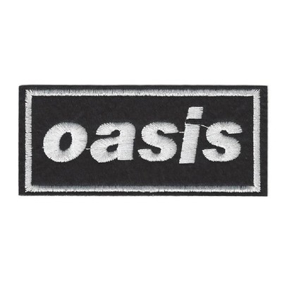 OASIS IRON ON PATCH 3.9'' English Rock Band Music Black White Embroidered NEW