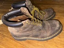 Dr. Martens Yellow Stitch Leather 12 Hole Brown Boots Size 12