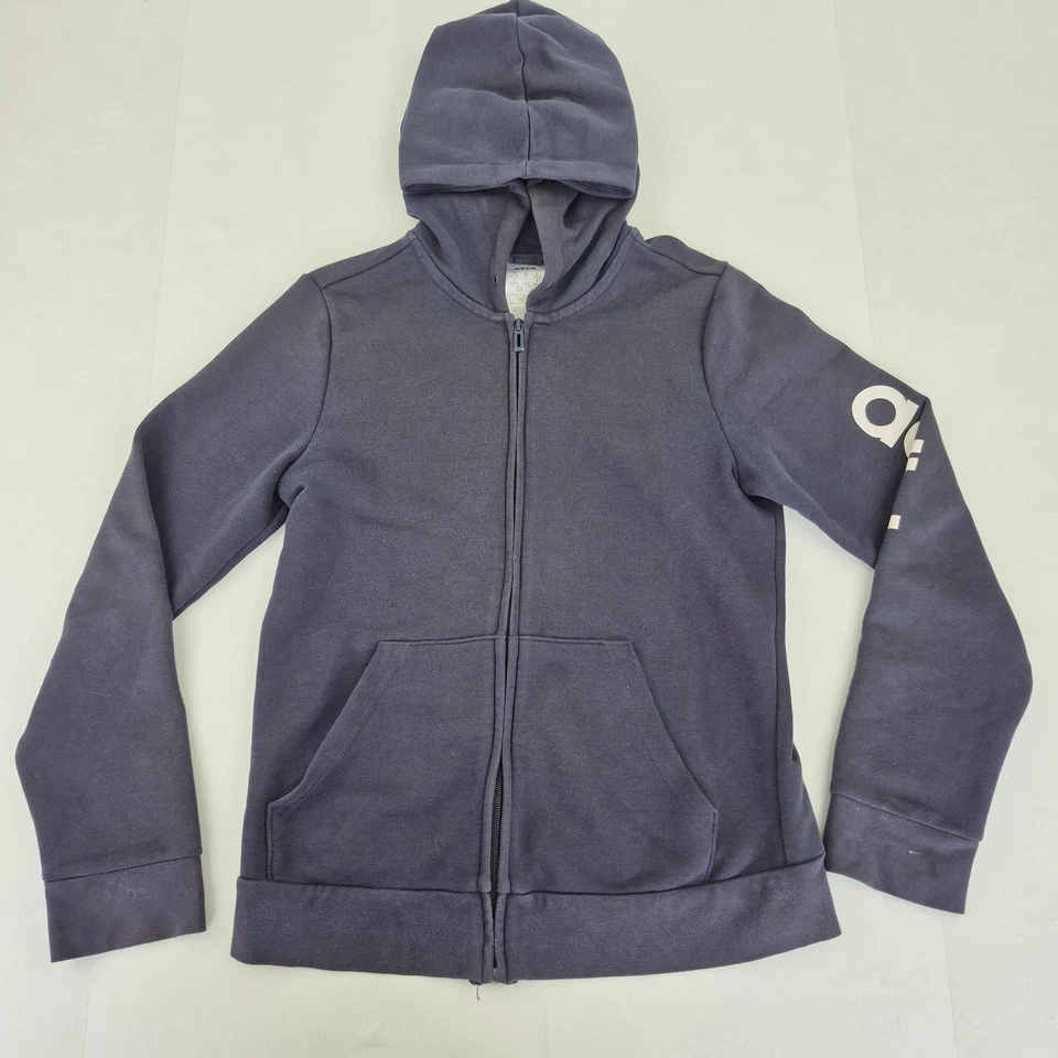 Sudadera con capucha ADIDAS pequeña 8-10 azul para mujer mezcla de algodón lo... - Imagen 2 de 4