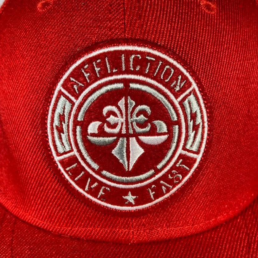 Affliction "Live Fast" Red Adjustable Snapback Ca… - image 2