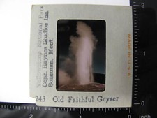 ORANGE BORDER KODA Duplic 35mm Slide HAYNES STUDIOS Bozeman Yellowstone Faithful