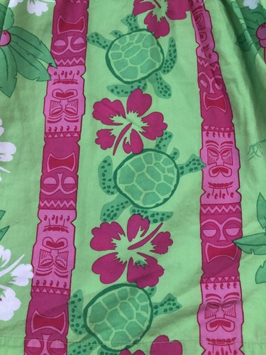 Lot of 3 Hawaiian Dresses / Romper Girls Sizes 5 and 6 : Aloha Tiki Torch Turtle - Picture 8 of 10