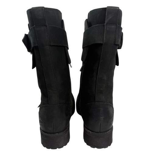 Stivali da motociclista UGG Australia CHANCEY alti neri in pelle con fibbia foderati in lana taglia 7 - Foto 7 di 11