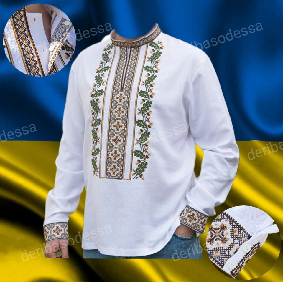 TRADITIONAL UKRAINIAN EMBROIDERED SHIRT FOR MEN VYSHYVANKA Ukrainian traditional embroidered men's shirt Vyshyvanka XS,S,M,L,XL,2XL,3XL,4XL