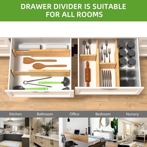 Paquete de 4 divisores de cajones expandibles, 4,7"" de alto, se extienden de 12,2"" a 17,7"" Dre - Imagen 11 de 11