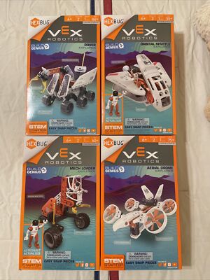 Lot of 4 HEX BUG VEX ROBOTICS Space Explorer STEM Construction Kits Age 6+ NEW