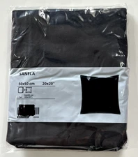 Ikea SANELA Pillow Cushion Cover Black 20" x 20" Soft Velvet Cotton New