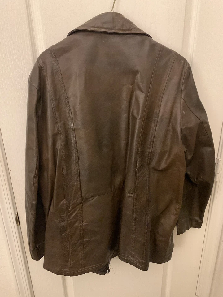Brett Kent brown leather insulated coat - Image 2 of 4