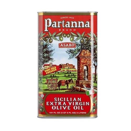 Partanna Sicilian Extra Virgin Olive Oil, 101-Ounce Tin