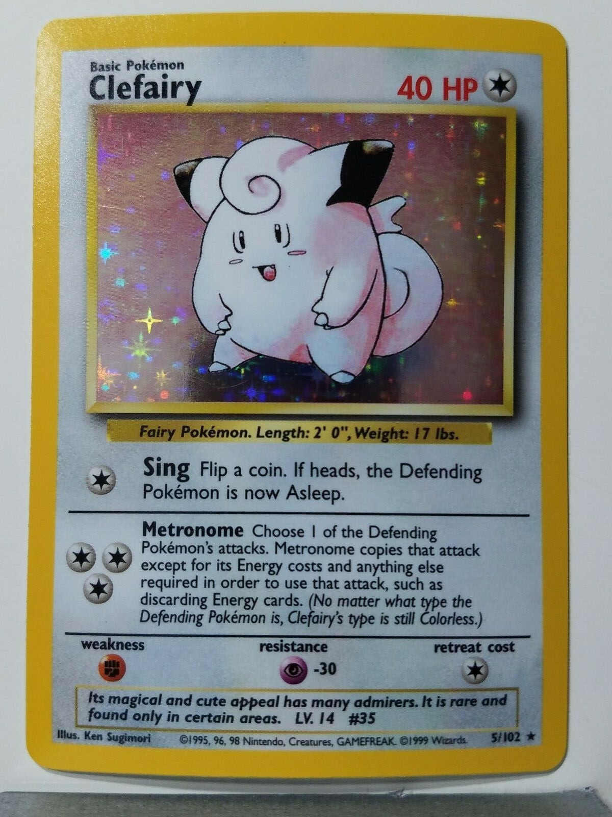 HOLO Clefairy 5/102 - NM / M - RARE Base Set Pokemon Card - $1 Flat  Shipping | eBay