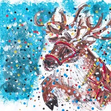 Tabitha Corbett Magical Reindeer 'Taking Flight' Artistic Christmas Greeting Car