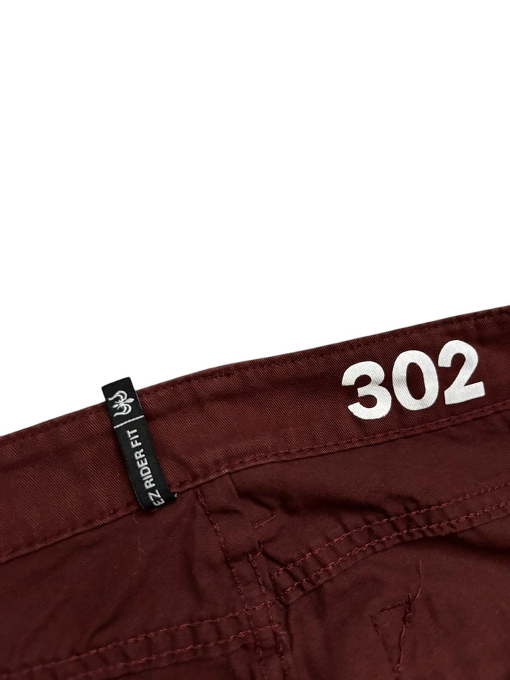 Pantalones Ezekiel 302 EZ Rider Fit 5 bolsillos para hombre 34x29 borgoña pierna recta preppy Foto 3 de 4