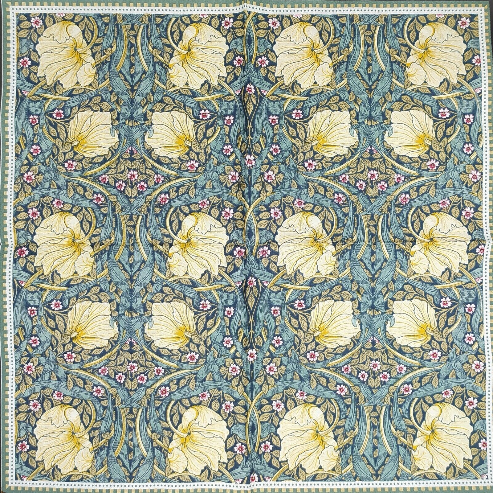 P244 3 x Single Paper Napkins For Decoupage William Morris White Tulip