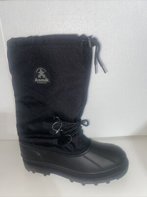 New Kamik K2 Winter Snow Boots Size 12 Black Waterproof Insulated Removable Dry