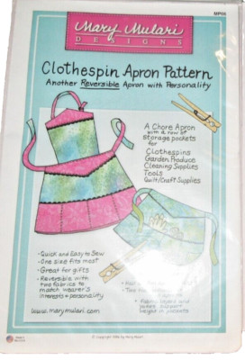 NIP CLOTHESPIN APRON PATTERNS(Half/Full)~#MPO6~Mary Mulari Designs-Quick & Easy!