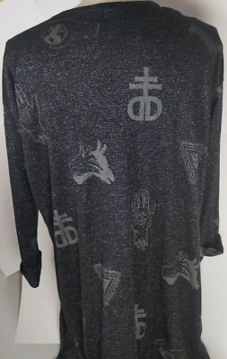 Dropdead Black & Silver Glitter Long Sleeve Sweater Size 8