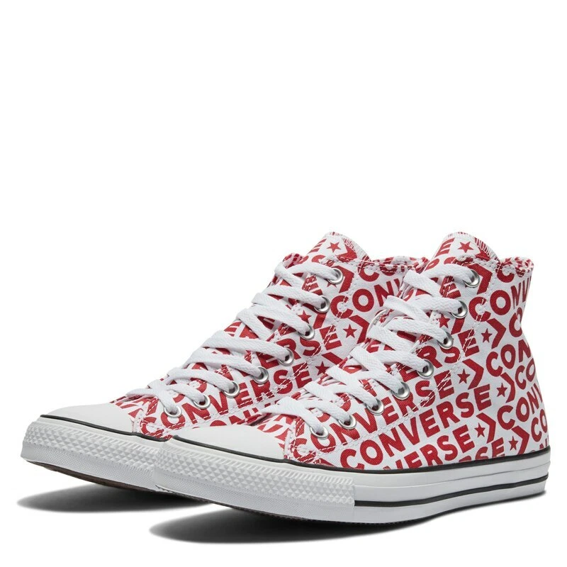 CONVERSE ALL STAR CHUCK TAYLOR HI TRAINER SPORTS MEN SHOES RED PRINT SIZE 10 NEW