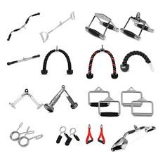 Home Gym Attachments Tricep Rope Lat Bar Press Down Cable Machine Curl Pull down
