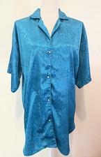 Vintage Victoria's Secret Gold Label Satin Button Up Sleep Dress Shirt Sz Small