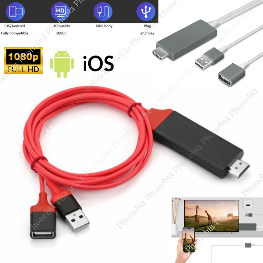 MHL USB to HDM Cable Phone to TV HDTV AV Adapter Universal Android Type C  iPhone