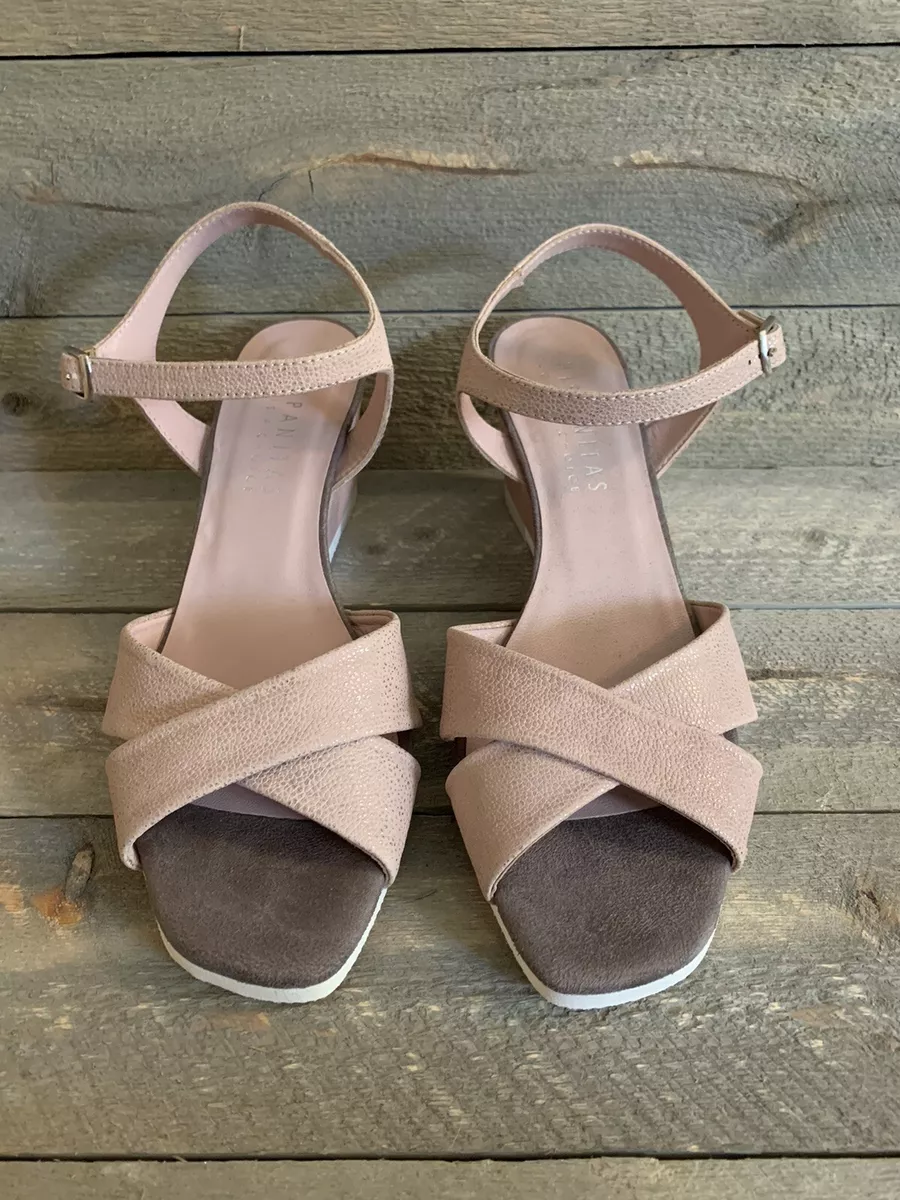 HISPANITAS Codie Wedge Cross SANDALS Size 39 Equal To An 8 Leather NEW 209