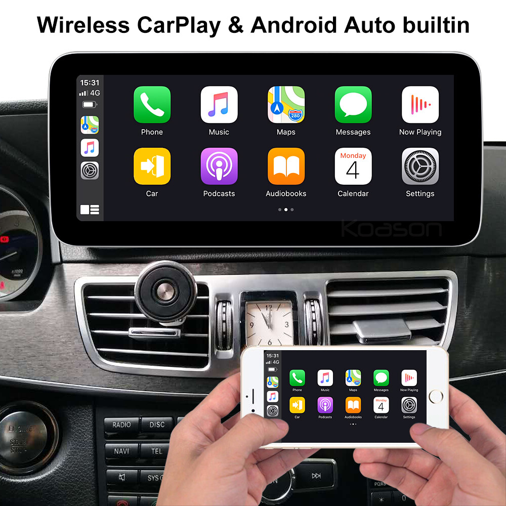 Play Module Erisin 12.3 Zoll 8-Kern 8GB 128GB Android 14 Autoradio GPS Navi Für Mercedes Benz E-Klasse W212 S212 NTG 4.0 Unterstützt IPS Bluetooth 5.1 DAB Kabelloses CarPlay Android Auto Canbus DSP