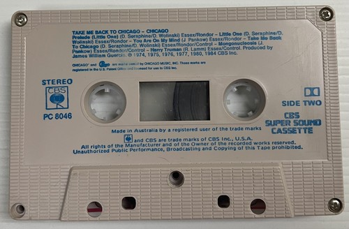 Chicago Take Me Back To Chicago Music Cassette Tape PC 8046 CBS 1985 Original - Picture 12 of 24