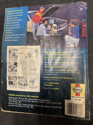 Haynes 1975-1986 Ford & Mercury Mid-size Models Service Manual | eBay
