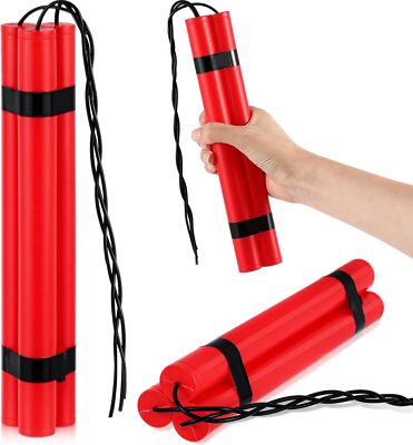 Sratte 6 Stick Fake Red TNT Plastic Pretend Explosive Bomb Pack Toy... 