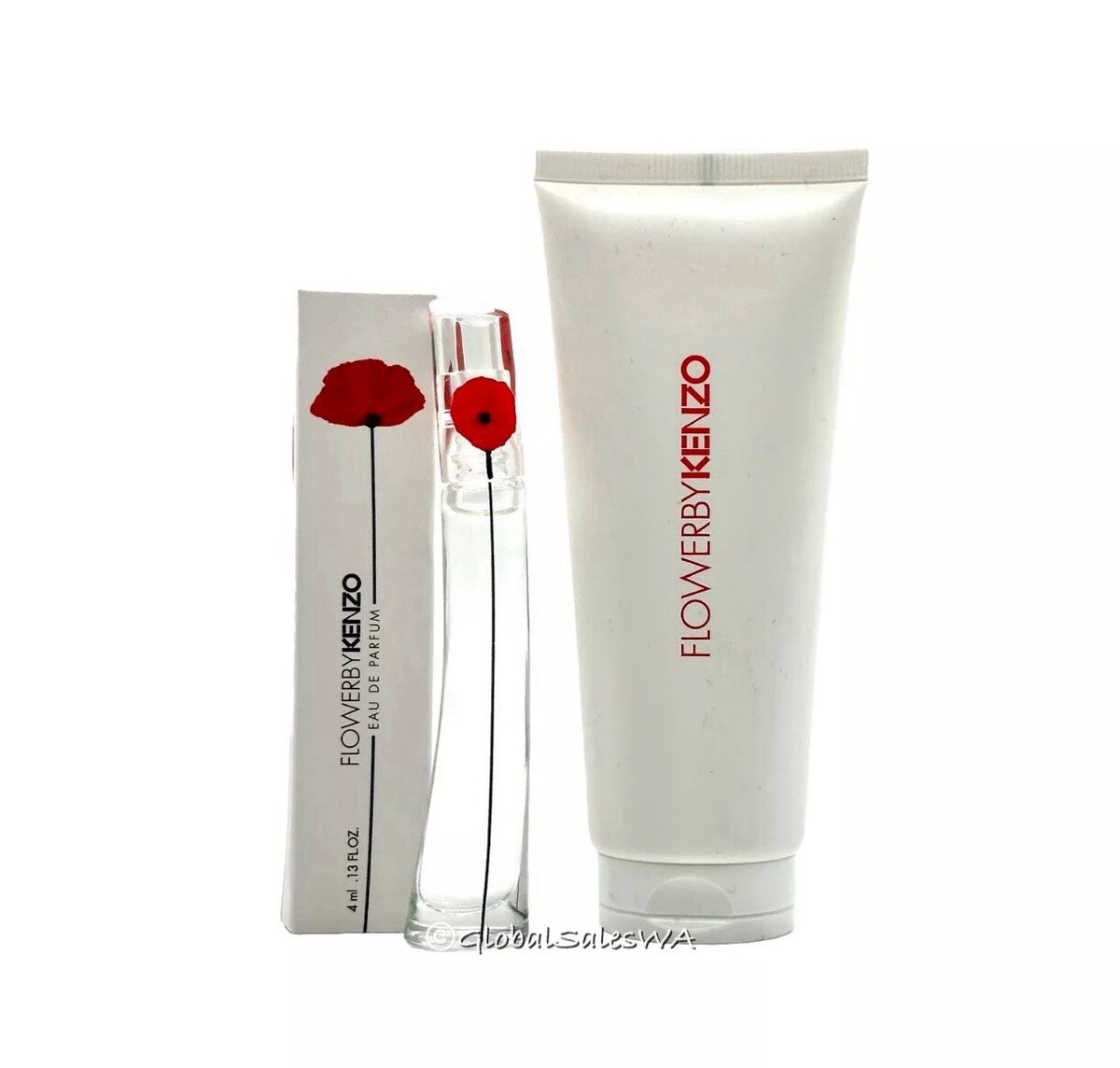 Flower By Kenzo Mini EDP Body Milk Canvas Bag Travel Pouch 3-Pc