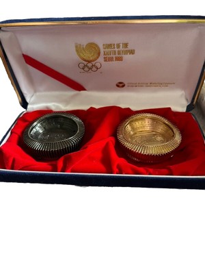 1988 Seoul Olympic Games Commemorative Bronze&GOLD Ashtray Stadium/ Display Box