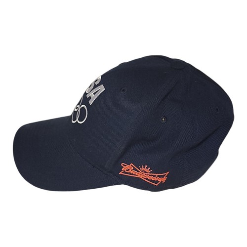 Team USA Olympic Sochi Baseball Hat Cap Adjustable Embroidered Budweiser Blue - Picture 2 of 8