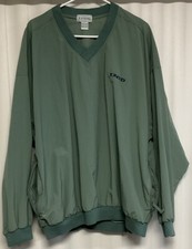 IZOD V-Neck Pullover Track Jacket Men  s Extra Large Green.  7874