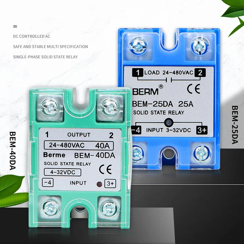 SSR Solid State Relay 10A - 100A Single Phase 4-32V DC / 4-32V DC 24-480V AC - Image 3 of 4