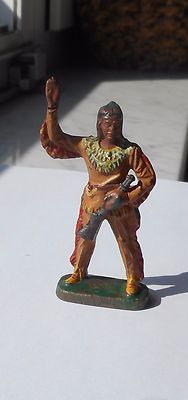 LINEOL ELASTOLIN NATIVE WINNETOU CHIEF INDIAN FIGURE PREWAR GERMANY ORIGINAL