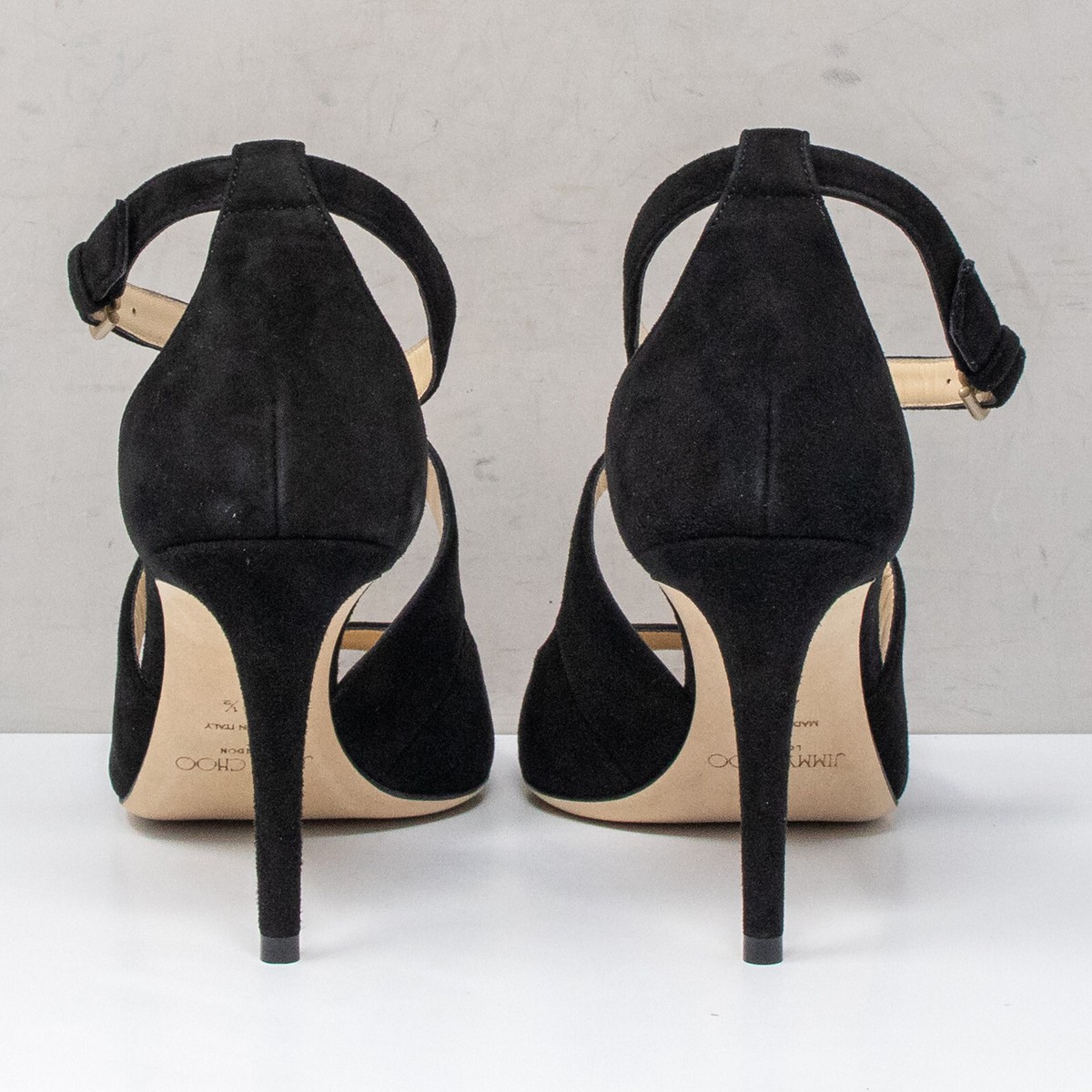 Jimmy Choo★エミリー85 ブラックスエード Jimmy Choo Emily 85, Size 40.5 (10.5 US) Black Suede Sandal