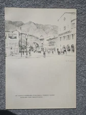Santa Barbara, Figueroa Street, California - Antique Print - 1939