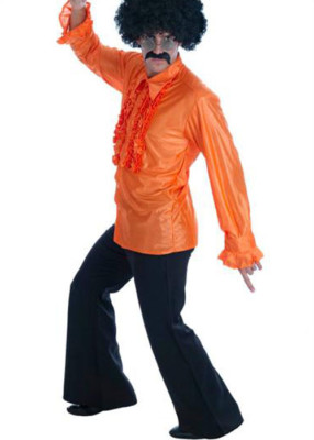70s Disco Fancy Dress Mens Black Flares