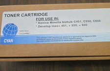 Konica Minolta Toner Bizhub C451 C550 C650 Cyan New In Box