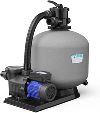 AQUASTRONG Sand Filter Pump for Inground Pool Timer 14in Max 3000 GPH 12000 gal