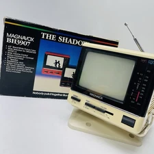 Vintage Magnavox BH3907 Black & White Mini TV 4.5” w/ Swivel Base & Box WORKING