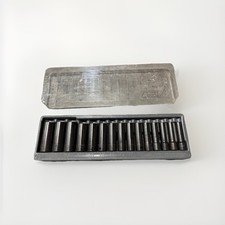 Snap-on Tools 15pc 12 Flank Dr Deep Metric 6pt 10-24mm Impact Socket Set Mm