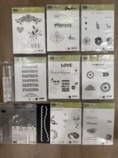 Stampin Up Lot 8 stamp sets, 1 die set, 6x6 DSP, Paper-piercing pack, Spritzer