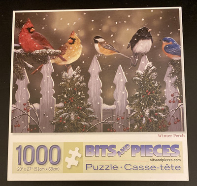 Bits And Pieces WINTER PERCH Holiday Birds 1000 Piece Vanderdasson COMPLETE
